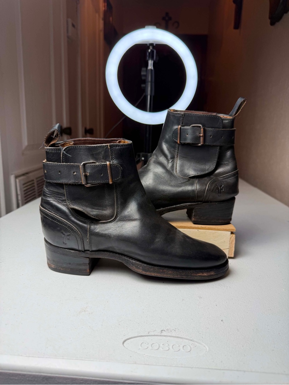 FRYE Patty Riding boots black leather USA 8,5